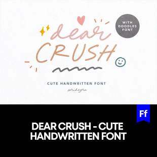 Dear Crush 式 字体安装 版 下载 文艺手写英文字体logo标识排版