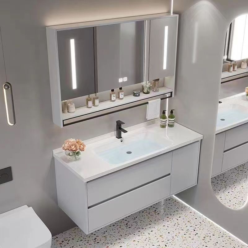 北欧现代浴室柜橡木实木卫生间洗漱台智能卫浴洗手洗脸盆柜组合