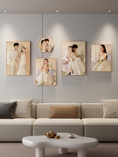 照片墙装 饰创意婚纱照相框定制挂墙相册客厅沙发背景相片墙免打孔