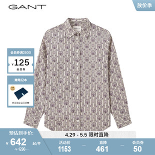 GANT甘特2023秋冬新款 女士别致印花长袖 衬衫 4300257