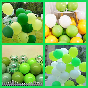 五一商场布置绿色气球装 饰春游露营网红森林系学校幼儿园活动生日