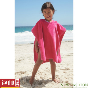 儿童沙滩斗篷 女宝粉色纯棉毛巾布浴袍 英国NEXT童装 代购 2023夏季