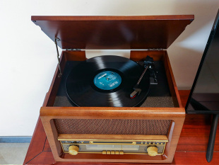 桌面黑胶唱片机复古留声机台式 电唱机CD播放蓝牙多功能5030