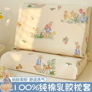 纯棉乳胶枕套30x50一对装 全棉儿童枕头套单个40x60宝宝记忆枕芯套