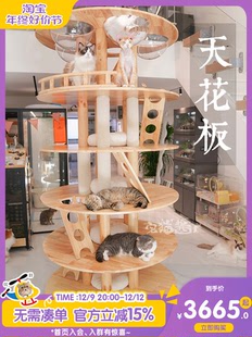 宅猫酱 蜜罐猫猫爬架豪华大型通天柱猫窝猫树一体猫咪用品