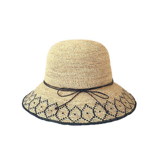 出口拉菲草帽女夏海边沙滩帽度假帽折叠太阳帽女防晒防紫外线百搭