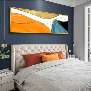 饰画现代简约卧室挂画宾馆床头横版 壁画 酒店房间墙面抽象艺术装