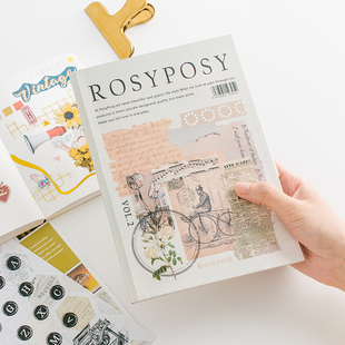 Rosy Posy生活志手账素材册 INS杂志风日记贴纸diy装 饰贴画收纳册