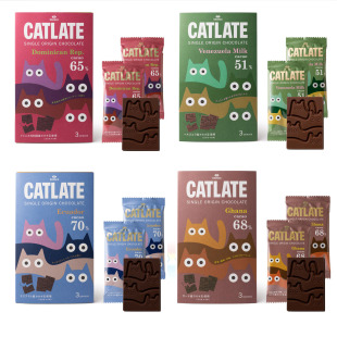 日本进口 偷懒猫catlate可可巧克力加纳多米尼加厄瓜多尔委内瑞拉