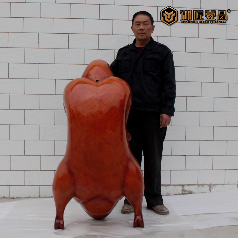 仿真老北京烤鸭酱香鸭留夫鸭模型模具大型雕刻雕塑厂家定做