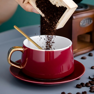 美式 高级感咖啡杯子家用高档陶瓷英式 下午茶具套装 轻奢咖啡杯碟