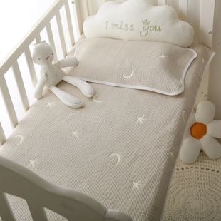 A类韩国婴儿盖毯春秋宝宝透气吸汗毯子 亲肤幼儿园全棉床单儿童床