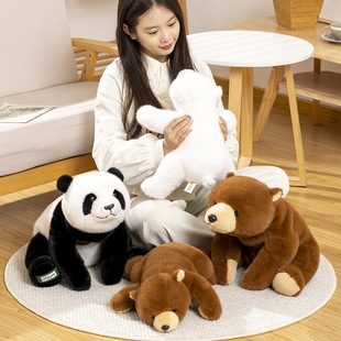 玩偶部落仿真熊猫毛绒玩具北极熊玩偶布娃娃宝宝陪睡公仔棕熊礼物