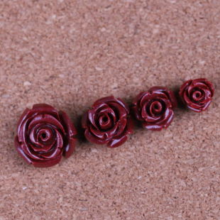 天然朱砂散珠戒指花玫瑰花自制手链串珠手工材料饰品编织