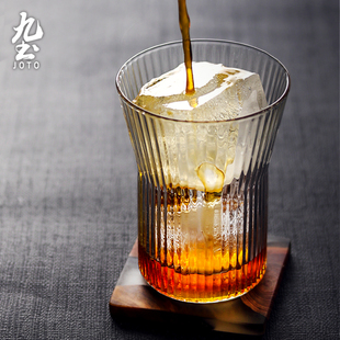 日式 玻璃杯子女喝水杯家用玻璃杯透明创意咖啡酒杯果汁饮料泡茶杯