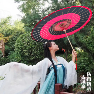 油纸伞红色螺旋舞蹈伞旗袍模特走秀防雨演出摄影伞日本装 饰伞 日式