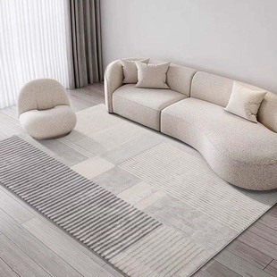 北欧地毯客厅新沙发茶几毯垫轻奢卧室床边满铺毯防滑水洗灰色地垫