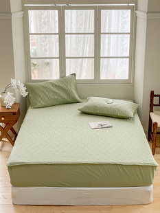 全棉纯色夹棉1.2米1.5m1.8米床笠绗缝可水洗加厚席梦思床垫保护套