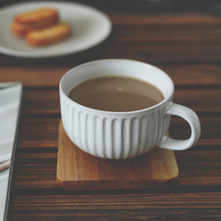 三拾家 日式 复古咖啡杯小容量设计感拉花杯 拿铁杯下午茶陶瓷杯碟