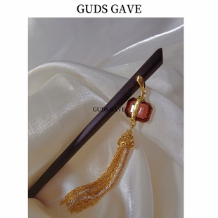 GAVE高级感铜镀小众贵气网红流苏轻奢气质简约度假中式 发簪 GUDS