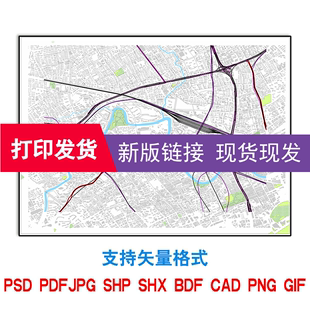 线路交通绿地创意电子版 可订制上海火车站附近部份矢量地图新款