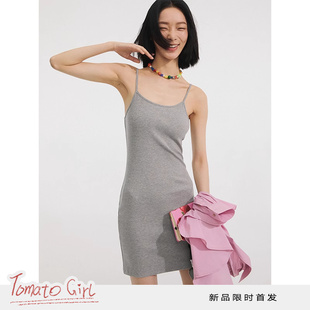 「Tomato Girl」针织内搭吊带连衣裙小个子修身 收腰短款 裙子女夏
