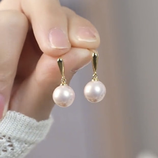 925银针粉色珍珠耳环女小众设计高级感耳钉耳坠气质轻奢百搭耳饰