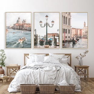 威尼斯装 饰画客厅沙发背景墙轻奢餐厅卧室壁画意大利摄影风景挂画