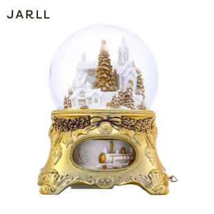 JARLL圣诞小火车雪花水晶球音乐盒送女生儿童生日创意圣诞节礼物