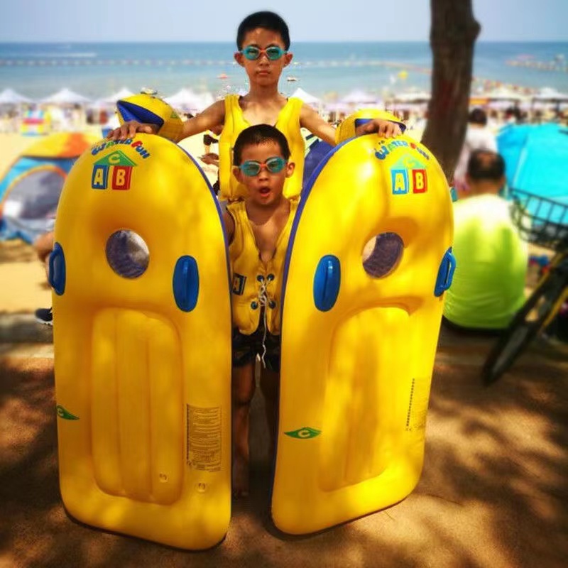 ABC儿童冲浪板浮排戏水游泳圈充气救板加厚加大水上滑水板