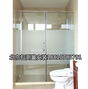 304不锈钢淋浴房浴室玻璃隔断门 卫生间屏风一字形玻璃拉门定制