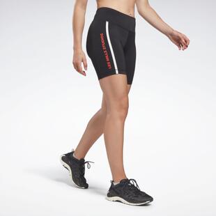 黑色紧身健身跑步女士运动短裤 海外购Reebok锐步专柜舒适流行经典