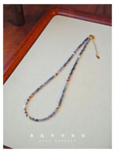 5厘米 素蕴｜天然净体堇青石红宝石珍珠项链