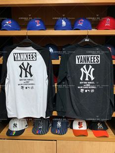 洋基队 秋装 台湾专柜MLB 男女士长袖 T恤圆领上衣纯棉T恤 新款