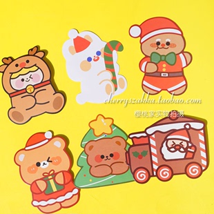 饰卡纸儿童节日礼物棒棒糖装 饰卡片插卡 圣诞节可爱卡通创意糖果装