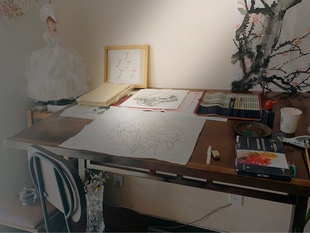 美术实木画架画板设计师书桌家用绘画桌简易桌子画室工作台工作室