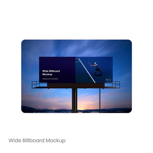 高空广告牌模拟效果图展示mockup智能贴图样机ps设计素材