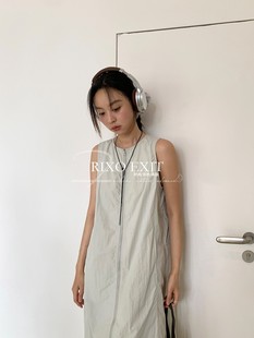 设计感拉链背心裙 新款 EXIT法式 RIXO 极简主义抽绳连衣裙2024夏季
