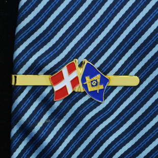 创意男士 商务高档电镀金色领带夹合金领夹饰品 丹麦国旗共济会个性