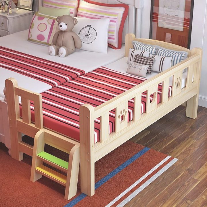 家用一米八150cm实木网红小孩床拼接大床168延伸平接床180二胎