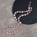 巴洛克不规则异形珍珠妈妈链 淡水养殖珍珠两面光项链