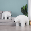 超大动物凳子样板房落地摆件设计师家具北极熊坐凳皮玩偶椅子礼物
